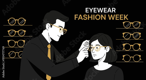 Eyewear Fashion Week Featuring Spectacles, Demonstration, and Stylish Frame Selection