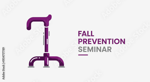 Fall Prevention Seminar: Purple Walker Depicted, Supporting Safe Mobility and Wellbeing Education