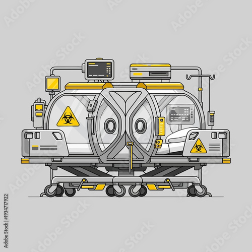 Futuristic Medical Isolation Unit Depiction: Advanced Healthcare Technology Innovation Design