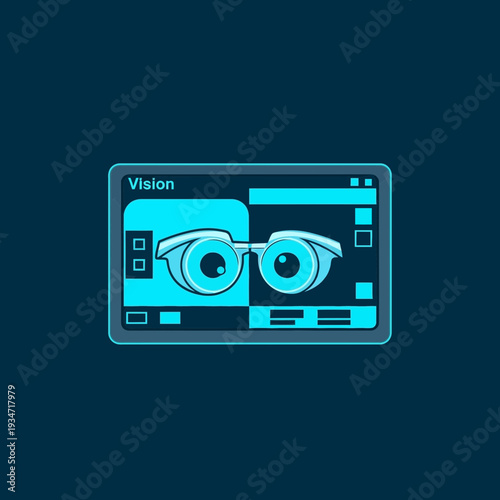 Futuristic Vision Technology Depicted On A Screen With Digital Eyeglasses Visualization