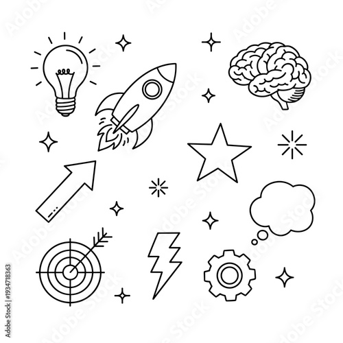 job profession and career icons collection, set of diverse work characters and industrial employee roles, thin outline vector people icons on transparent background