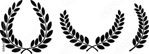 Laurel wreath symbols of victory, honor, and achievement in designs, logos, and heraldry. 