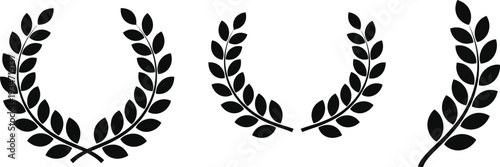 Laurel wreath symbols of victory, honor, and achievement in designs, logos, and heraldry. 