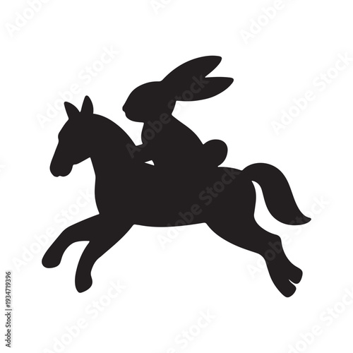 Easter day fun with easter bunny riding a horse on easter sunday morning