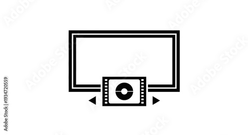 Black and white video play button.