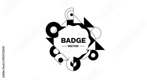 Black Badge Vector Graphic Design Element.