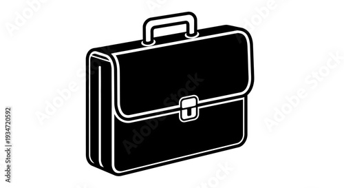 Black briefcase with metal handle.