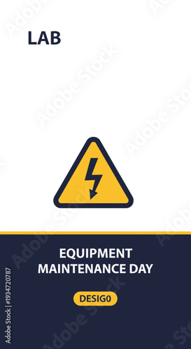 Graphic Design Illustrating Laboratory Equipment Maintenance Alert and Safety Protocols