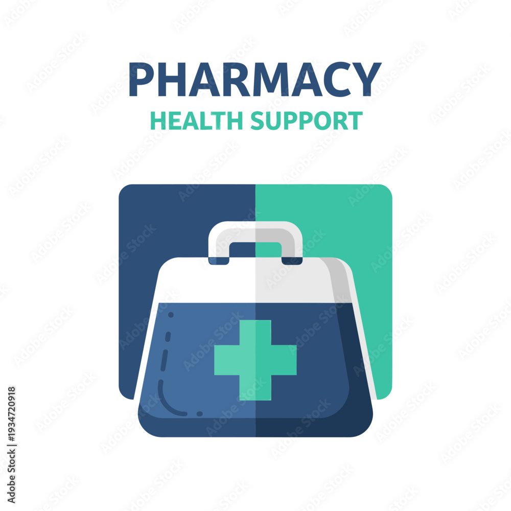 Fototapeta premium Graphic Illustration Depicting Modern Pharmacy Practices and Essential Health Support
