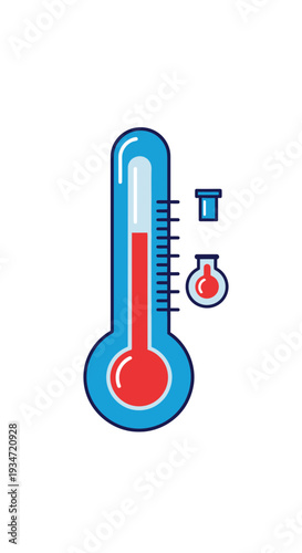 Graphic Illustration Depicting Temperature Measurement Tools And Related Science Elements