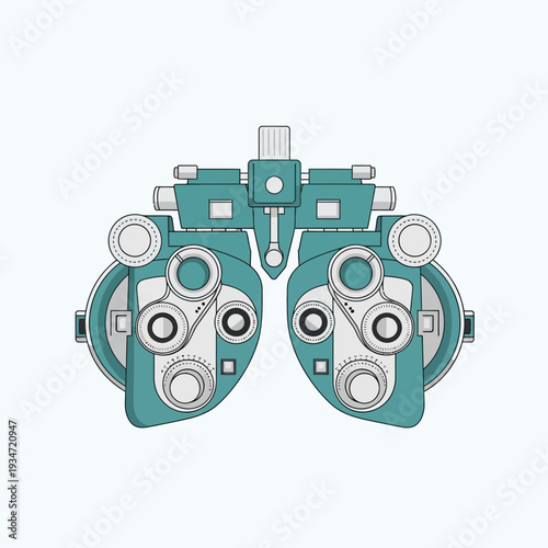 Graphic Illustration of Eye Examination Tool, Showing Precision and Diagnostic Capabilities