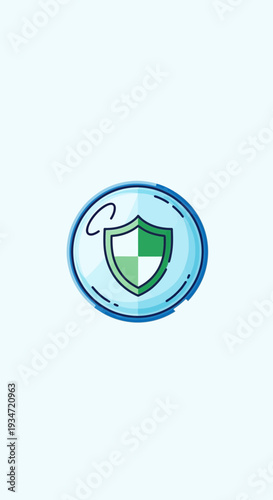 Graphic Illustration Depicting Security, Protection, Shielding, and Digital Safeguarding with a