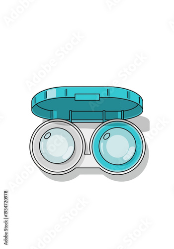 Graphic Illustration of Contact Lenses in Their Case, Depicting Vision Care Essentials Clearly