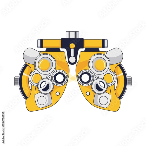 Graphic Illustration of Photoropter Instrument, Eye Exam Device, Spectacle Testing for Vision