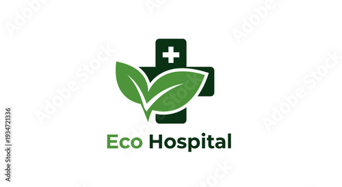 Green Eco Hospital Logo Design Depicting Natural Healthcare And Environmental Wellness