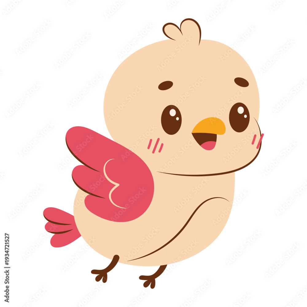 Obraz premium Cute Baby Bird Cartoon Character Vector Illustration
