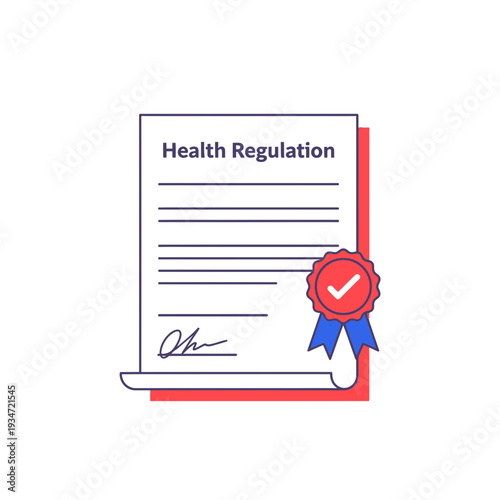 Health Regulation Document with Official Certification and Guaranteed Compliance Seal