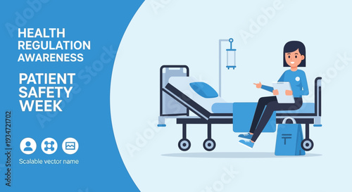 Healthcare Professional Discussing Patient Health and Safety in Hospital During Awareness Week