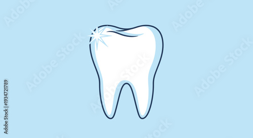 Healthy And Clean Tooth Symbol: Vector Illustration Depicting Oral Hygiene And Dental Care