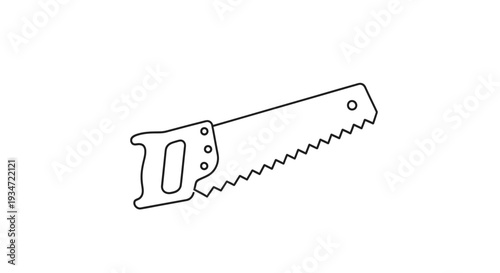 A handsaw with metal handle.