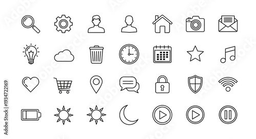 Collection of various web icons.