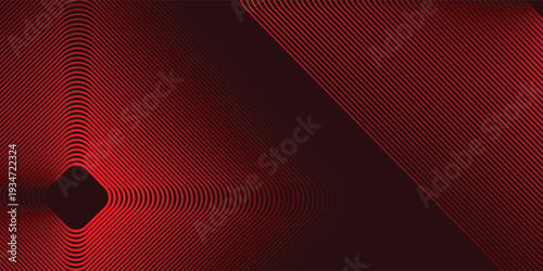 Red checkered lines background. Abstract rectangular gradient wallpaper. Repeating line background for flyers, banners, posters, presentations. Thin to thick linear texture for gaming or sports.