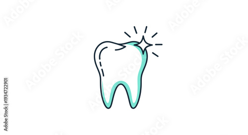 Healthy, Sparkling Tooth Icon Depicting Dental Hygiene and Bright Smiles Perfectly