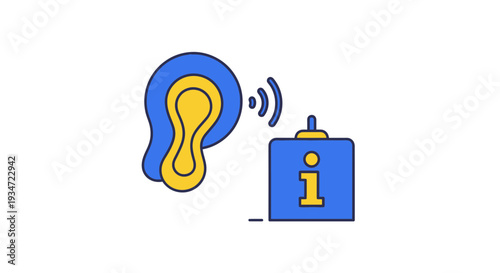 Hearing Aid and Information Concept Illustrated with Unique Abstract Style