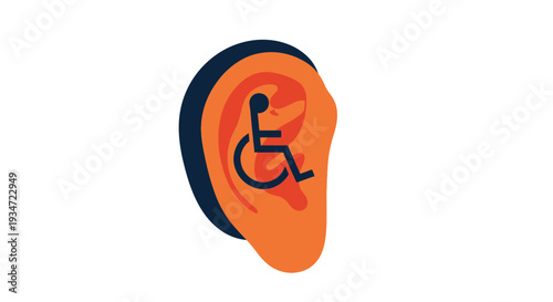 Hearing Impairment Symbolized Within An Illustrative Ear Depicting Accessibility Concept