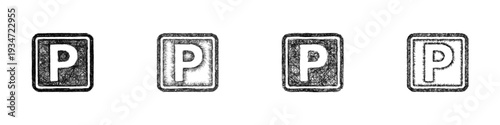 Sketch parking icon design set