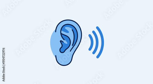 Hearing Perception and Auditory Sensation Depicted With Modern Minimalist Illustration