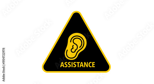 Hearing Aid Assistance Sign Indicating Help For People With Hearing Difficulties