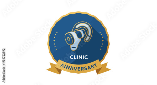 Hearing Aid Clinic Celebrating Its Anniversary with a Stylish Emblem Design