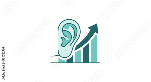 Hearing Improvement And Listening Skills Visualized With Upward Growth Charts
