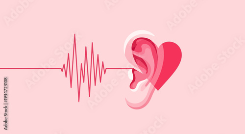 Hearing The Rhythm of Love: An Artistic Depiction of Auditory Heartfelt Feelings