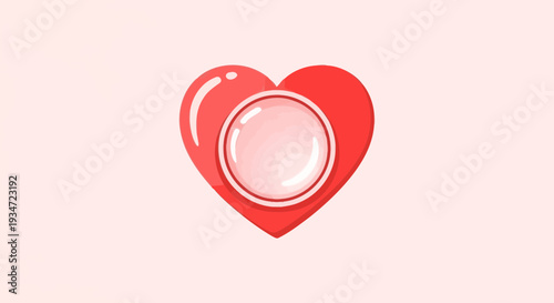 Heart Shaped Icon with Bubble for Love, Romance, and Relationship Concepts
