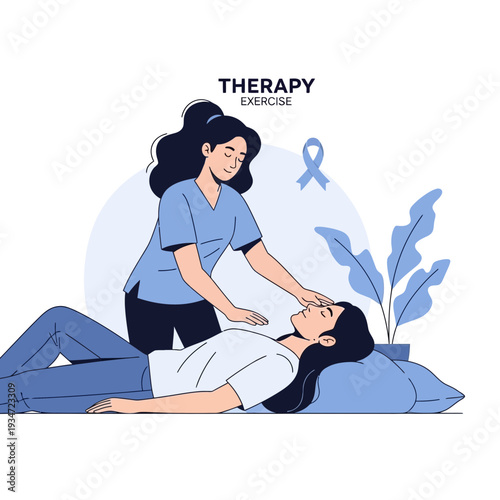 Holistic Healing: Professional Therapist Provides Calming Therapy Exercise Treatment And Guidance