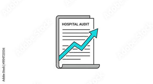 Hospital Audit And Financial Growth Illustrated With Rising Arrow And Document