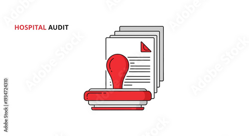 Hospital Audit Document Validation Concept Illustrating Examination and Approval Process