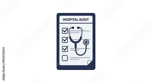 Hospital Audit: Health Inspection Checklist and Medical Examination Assessment Illustration