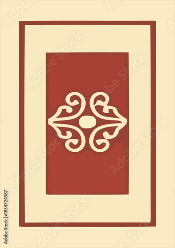 Classic Ornamental Flourish Medallion Mat Poster Vector

