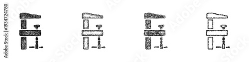 Sketch clamp icon design set