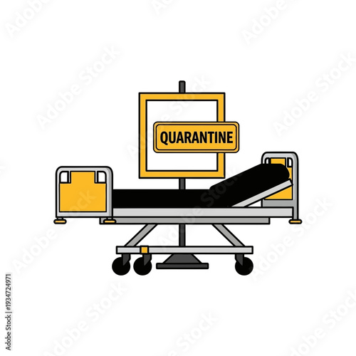 Hospital Bed Depicting Isolation Symbolizing Medical Treatment and Disease Prevention Protocols