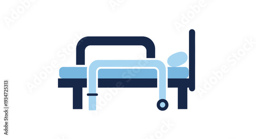 Hospital Bed Icon Depicting Patient Care, Healthcare, and Medical Treatment Concept