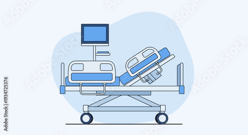 Hospital Bed Illustrating Modern Medical Equipment and Patient Care Processes