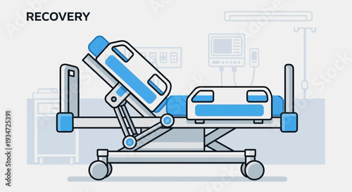 Hospital Bed Illustrating Recovery and Healthcare in Modern Medical Environment