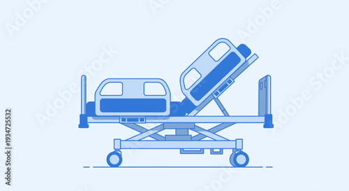 Hospital Bed Illustration Depicting Healthcare, Medical Care, and Treatment Concepts
