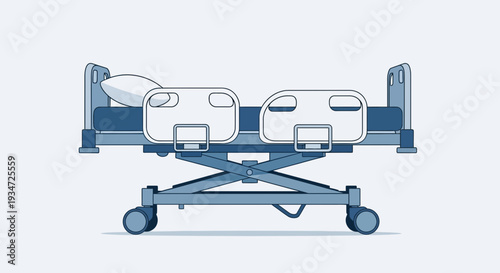 Hospital Bed Illustration Representing Healthcare, Treatment, and Medical Care