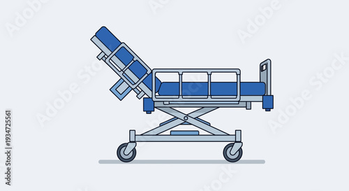 Hospital Bed Illustration: Simple Vector Graphic of Medical Equipment for Healthcare and Recovery