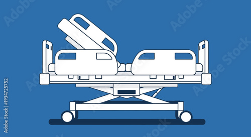 Hospital Bed Illustration Depicting Medical Equipment in Modern Healthcare Settings